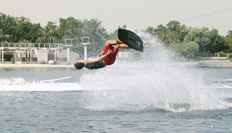 wakeboarding session