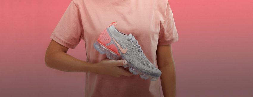 Nike Air VaporMax Flyknit grey and pink DXB