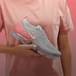 Nike Air VaporMax Flyknit grey and pink uae
