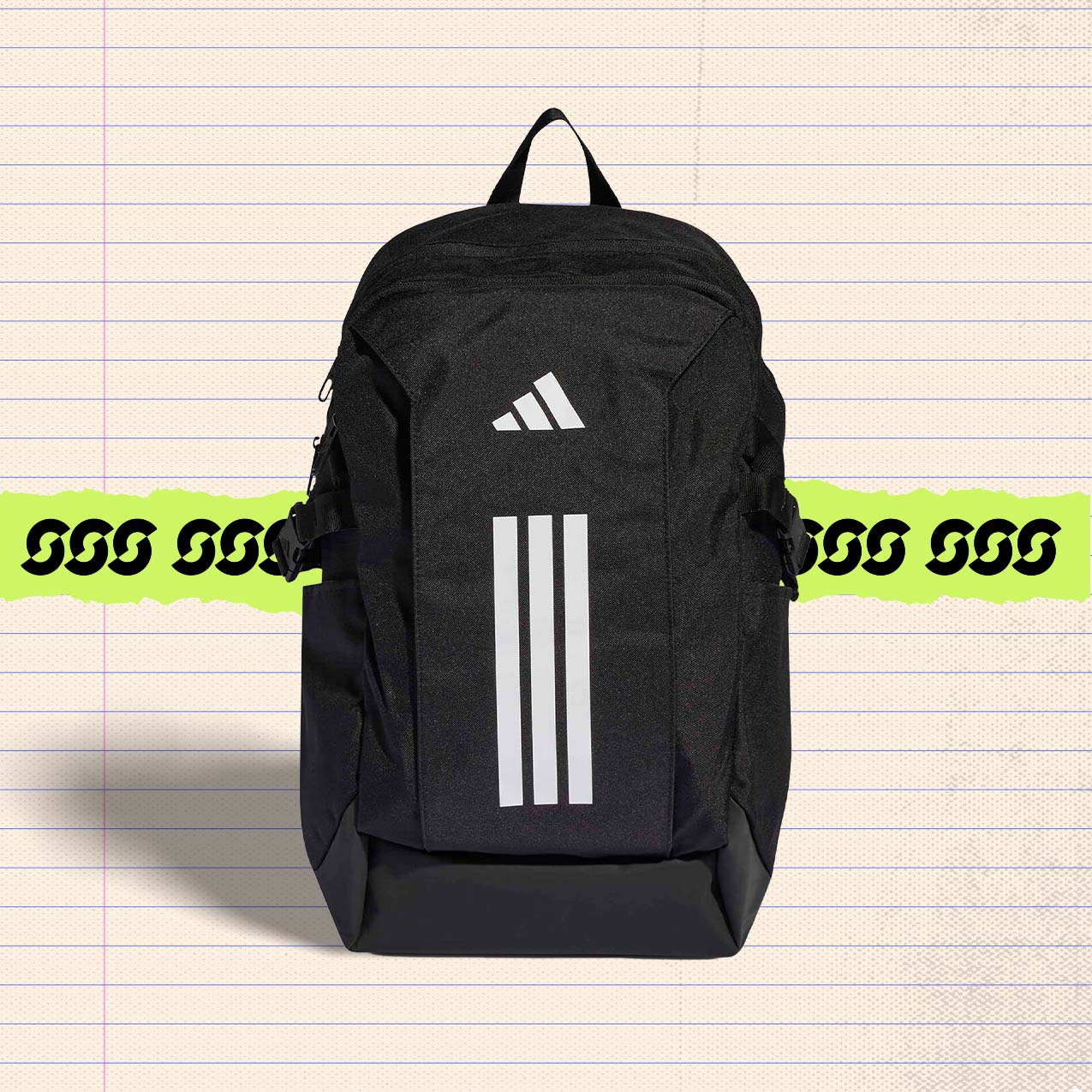 Black Adidas PrimeLift backpack, 26.5L, with laptop compartment for middle school