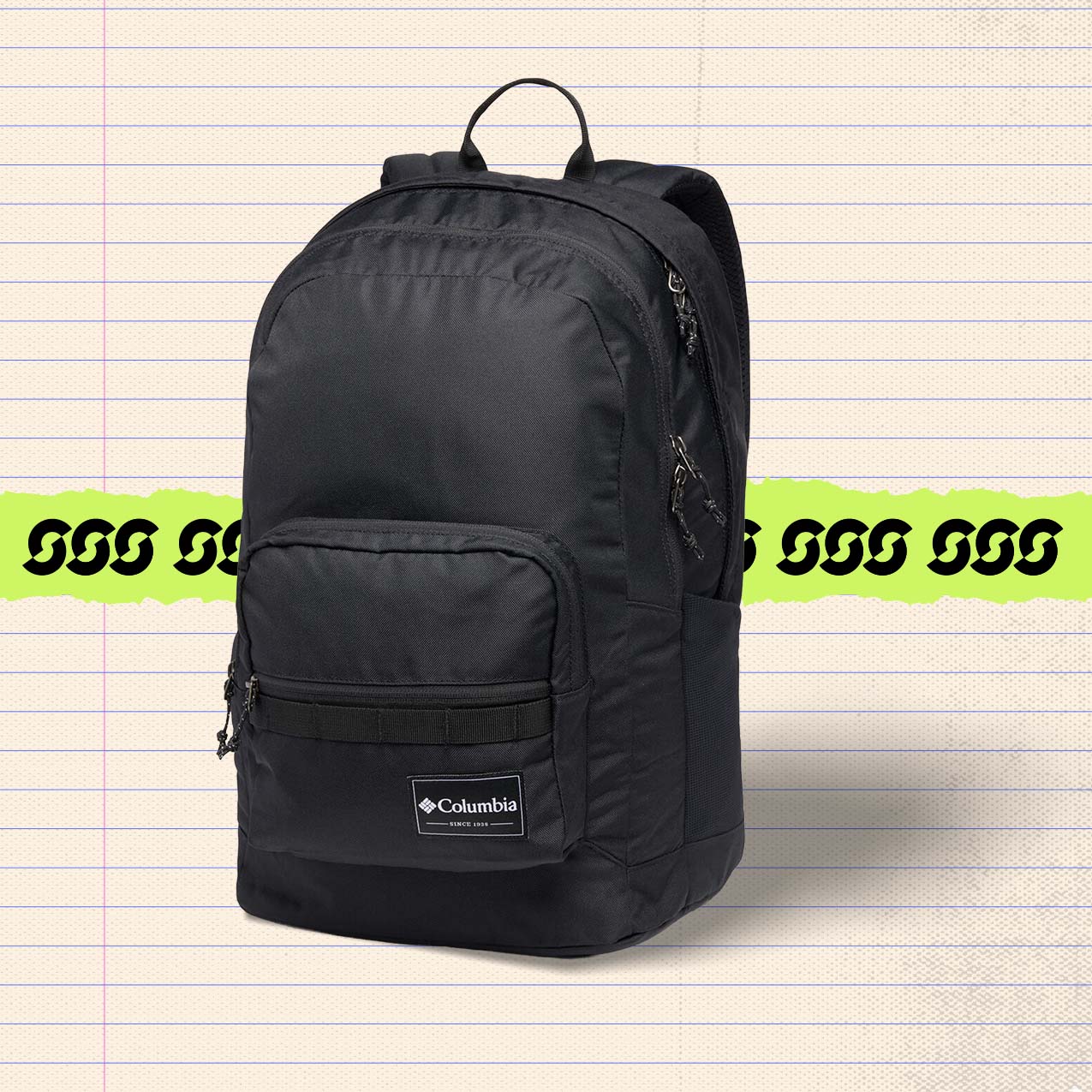 Black Columbia Zigzag II backpack, 30L, for high school students